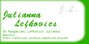 julianna lefkovics business card